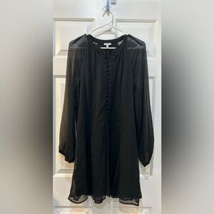 Joie Limited Edition Women's Balloon Sleeve Dress Caviar Black Lined Size M